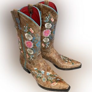 Macie Bean "Rose Garden" Snip Toe Boots Women's size 11M